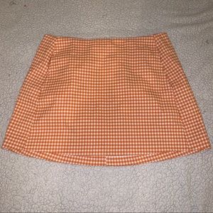 Urban outfitter gingham skirt orange